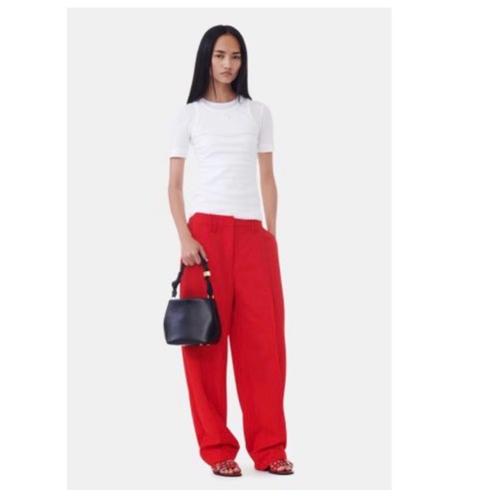 Ganni Light Twill Relaxed Suiting Pants